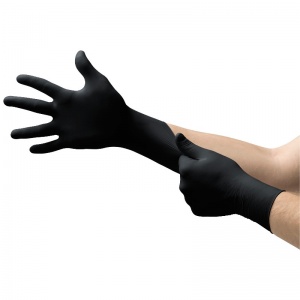 Ansell Microflex 93-852 Disposable Powder-Free Black Nitrile Gloves